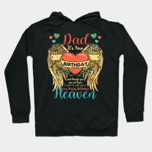 Dad  Birthday to Angel in Heaven Heart Wing Hoodie